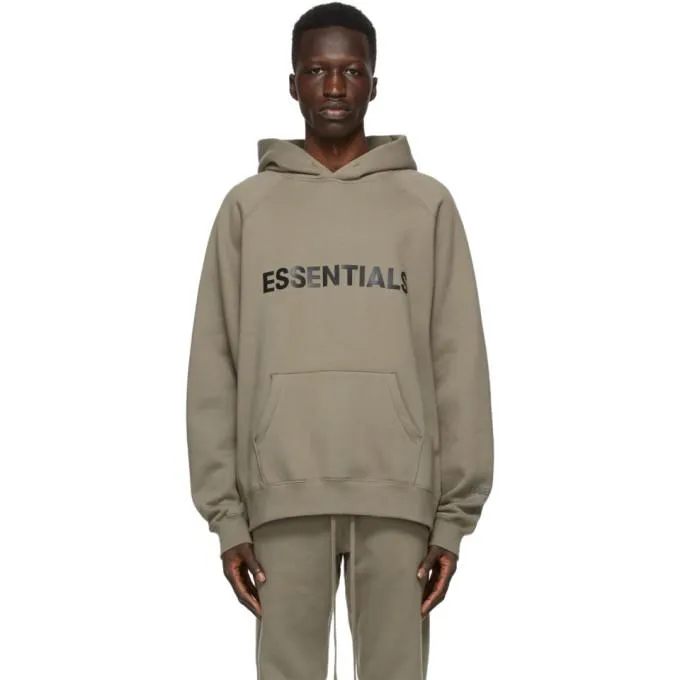 Essentials Taupe Pullover Logo Hoodie