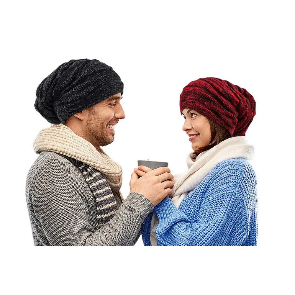 FancyGrab Unisex Fleece-Lined Knit Slouchy Beanie Hat Yellow