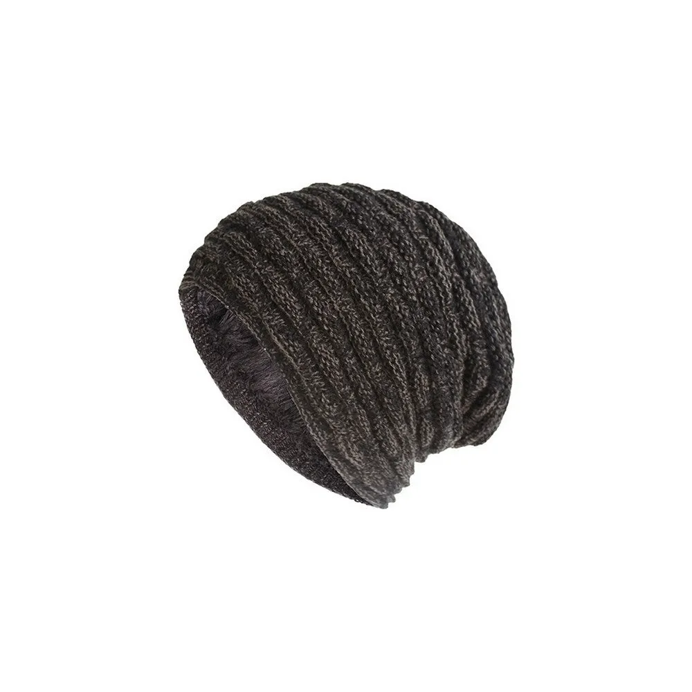 FancyGrab Unisex Fleece-Lined Knit Slouchy Beanie Hat Yellow