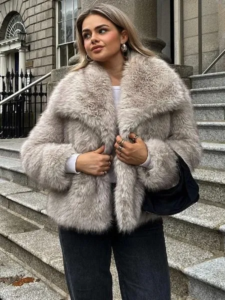 Faux Fur Mantel