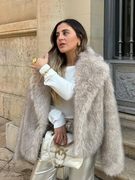 Faux Fur Mantel