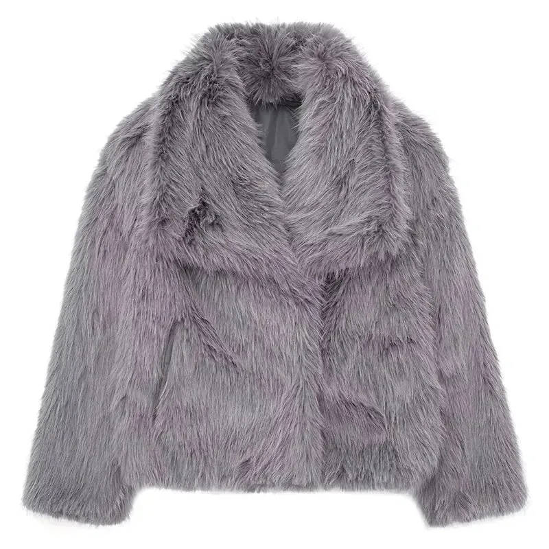 Faux Fur Mantel