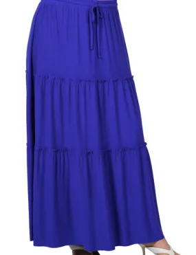 FINAL SALE Curvy Mia Tiered Ruffle Raw Hem Maxi Skirt