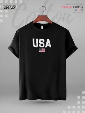 Flag Of USA Print High Quality In Cheapest Price Men's T-Shirt