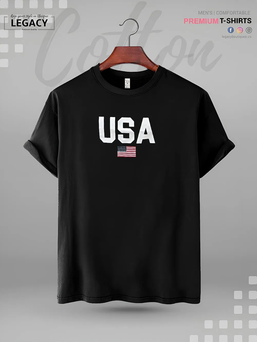 Flag Of USA Print High Quality In Cheapest Price Men's T-Shirt