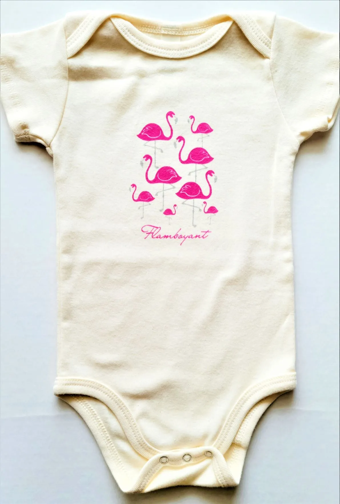 Flamingo Short Sleeve Romper & bib Gift Set