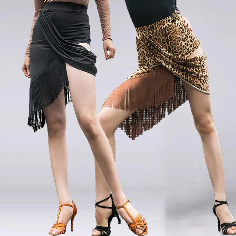 Fringe Asymmetrical Tassel Latin Dance Skirt