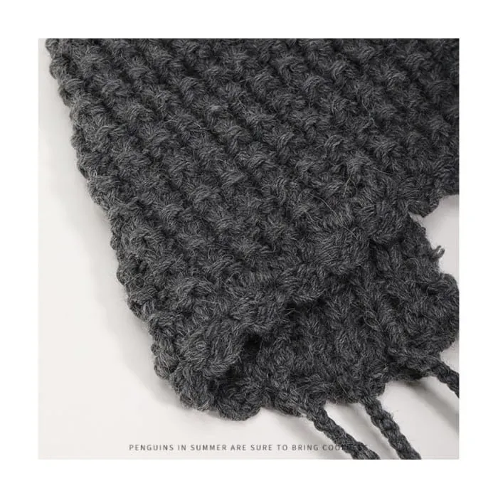 Fringed Knit Cloche Hat