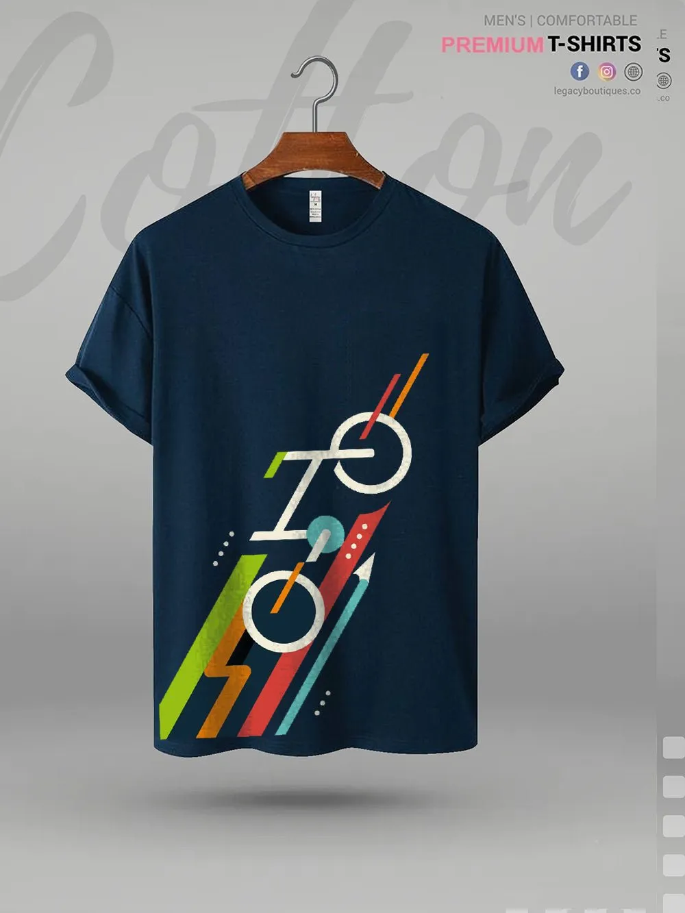 Geometric Art Printed Men's High Quality T-Shirt In Lowest Price