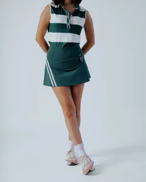 George Skirt - Green / White Stripes