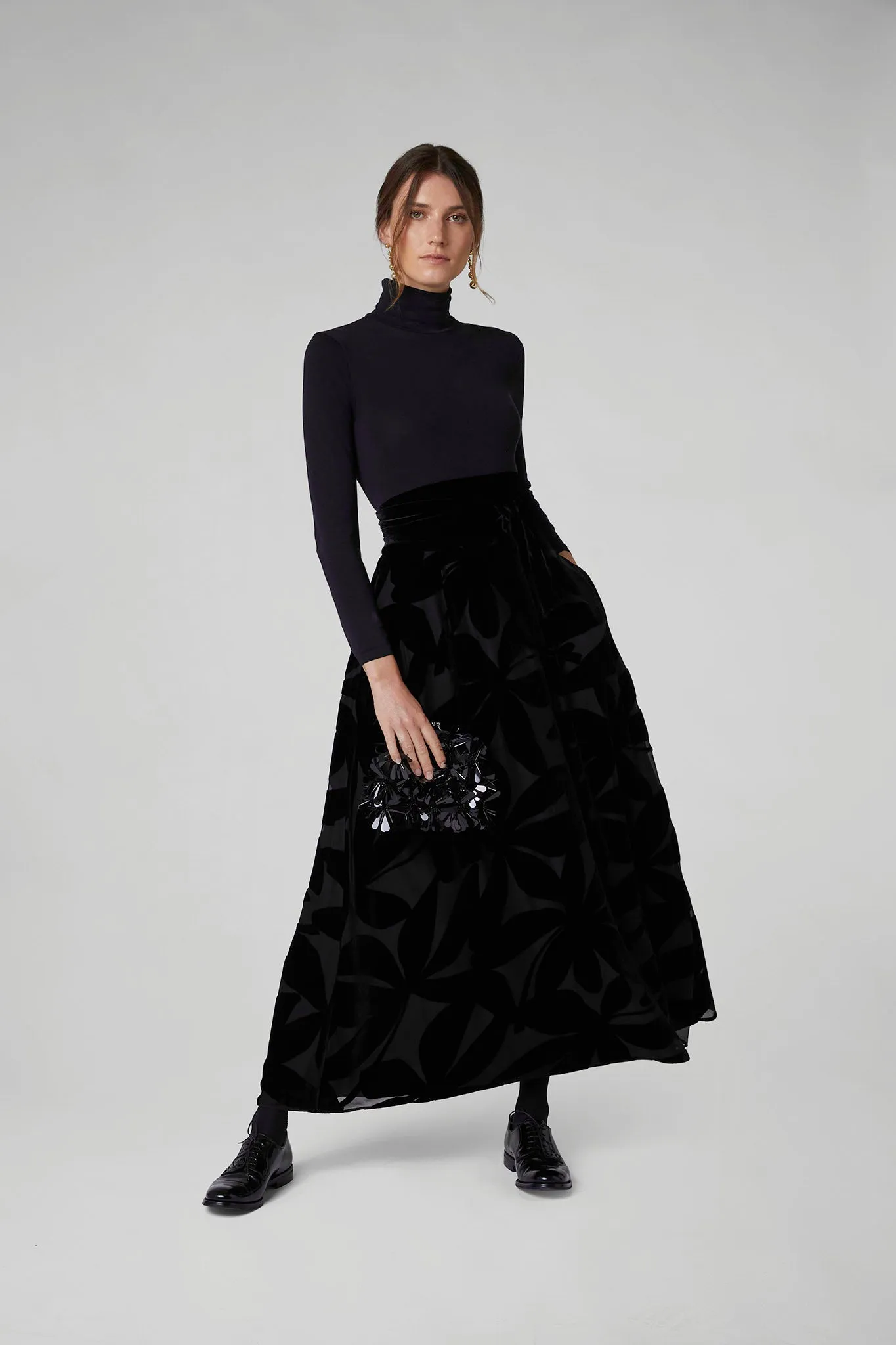 Gianna Velvet Burnout Maxi Skirt
