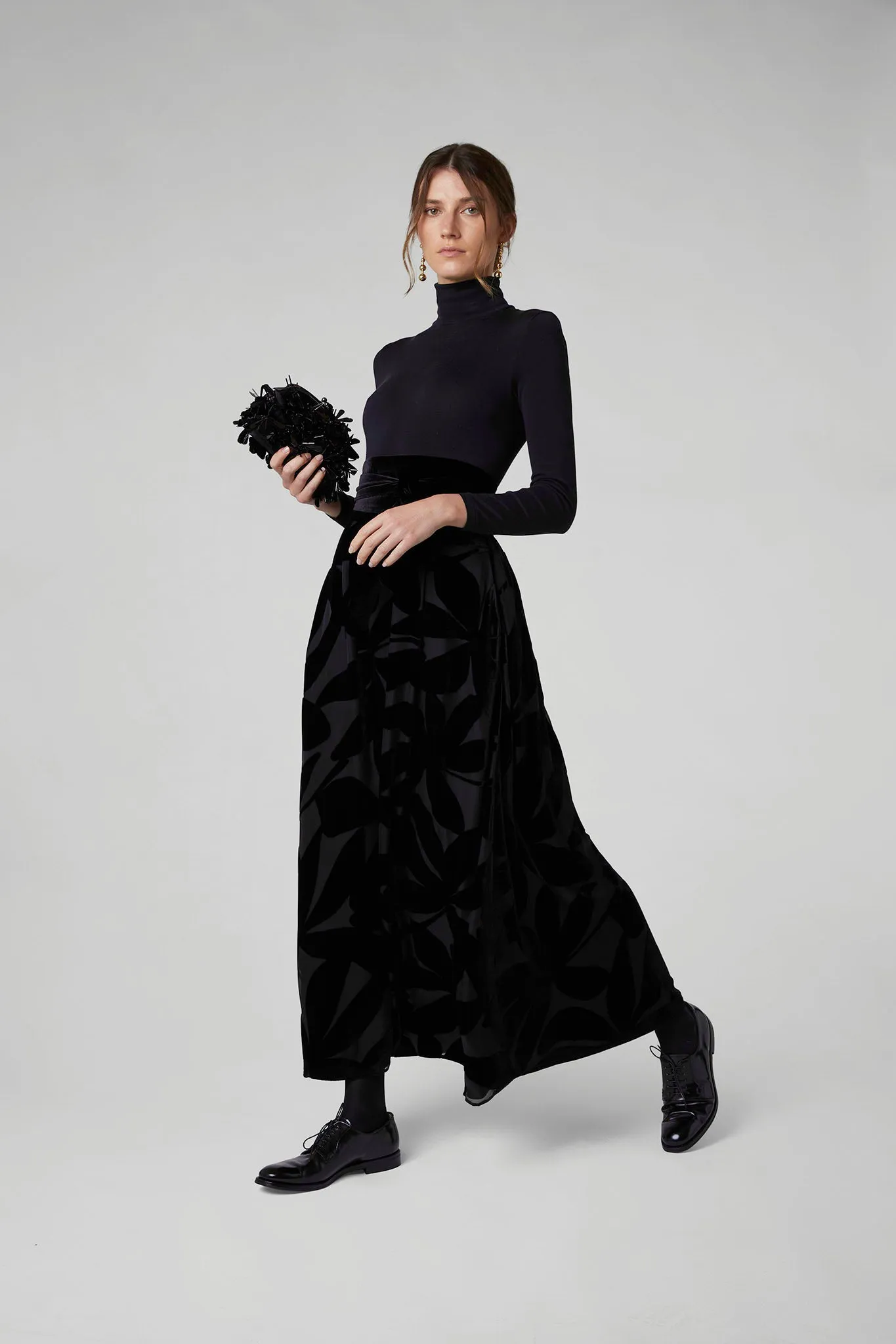 Gianna Velvet Burnout Maxi Skirt