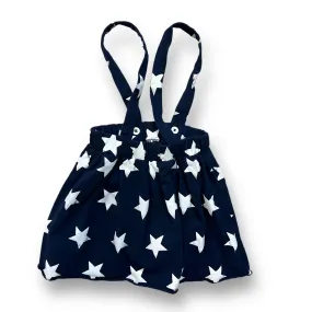 Girls Specialty Size 90 Navy & White Star Print Suspender Skirt