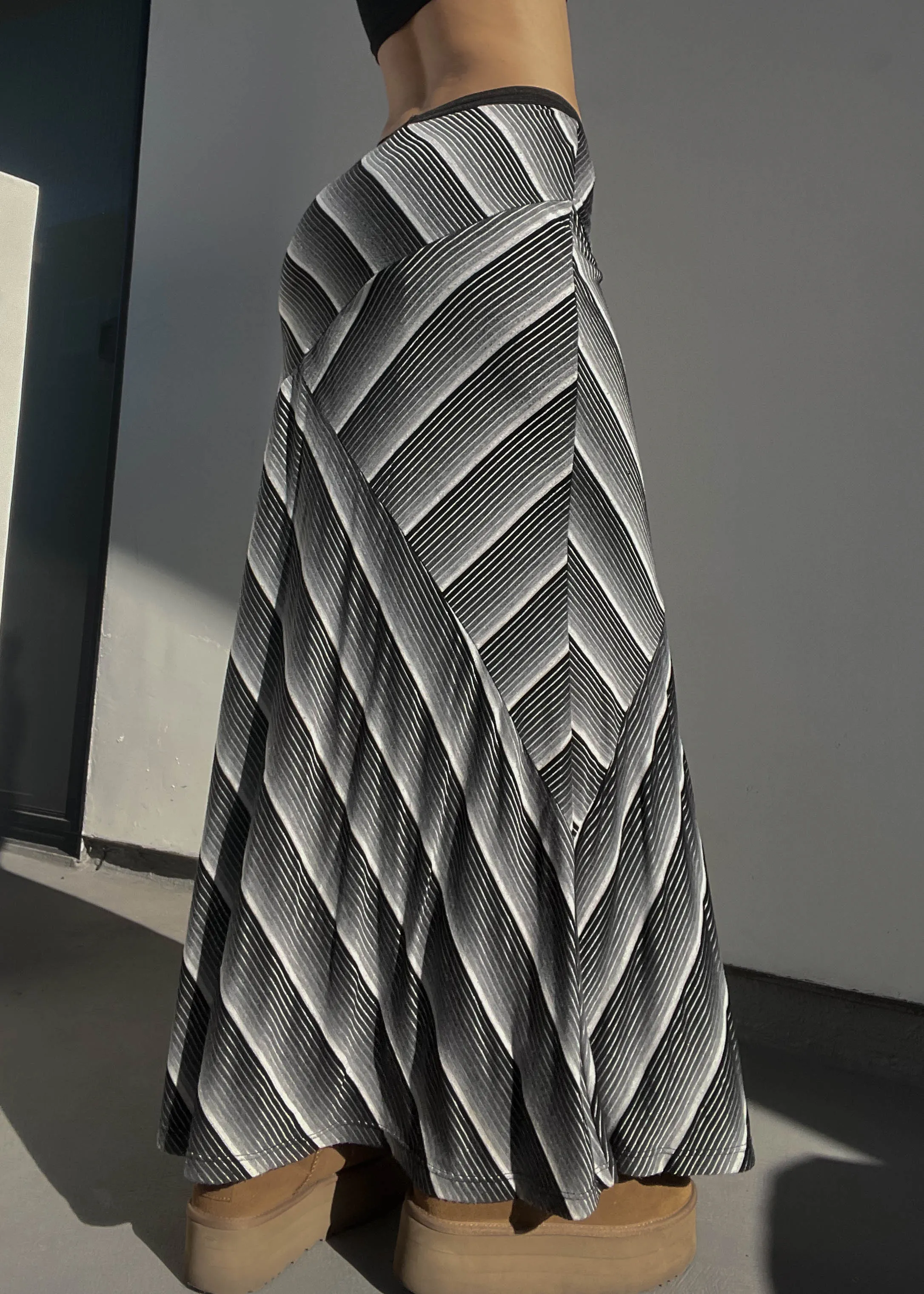 Gradient Stripe Print Maxi (S)