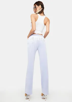 Gumdrop Luxe Velour Rhinestone Logo Sweatpants