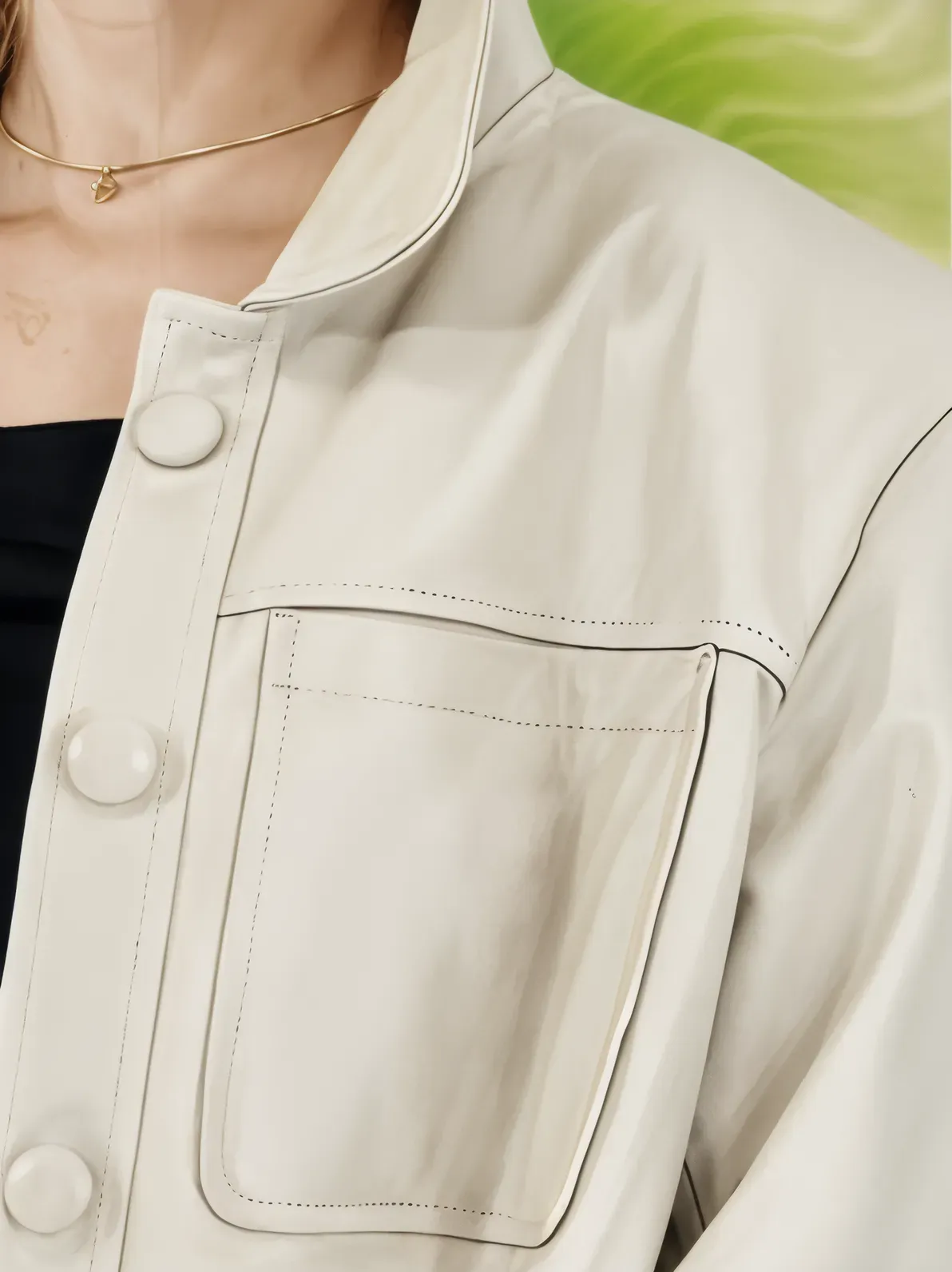 Handcrafted Oversized Women's Sheepskin Leather Jacket – Stylish & Versatile Bone