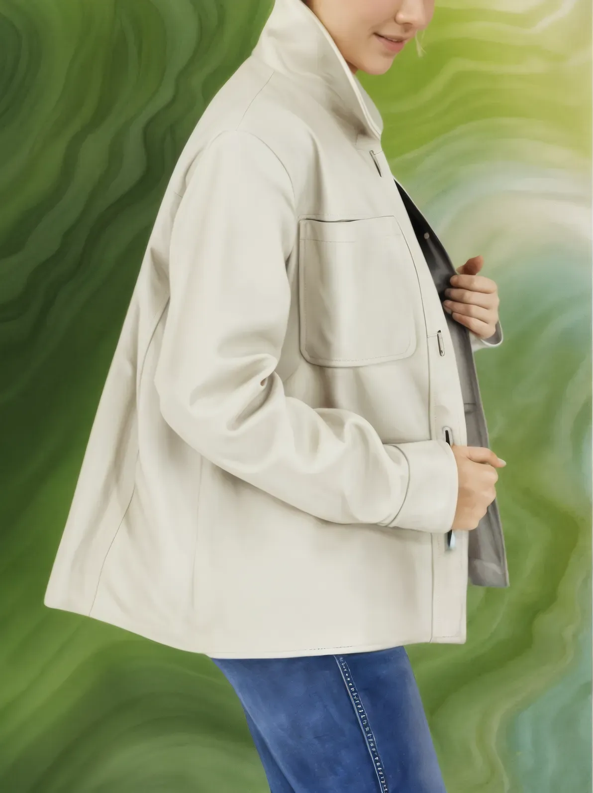 Handcrafted Oversized Women's Sheepskin Leather Jacket – Stylish & Versatile Bone