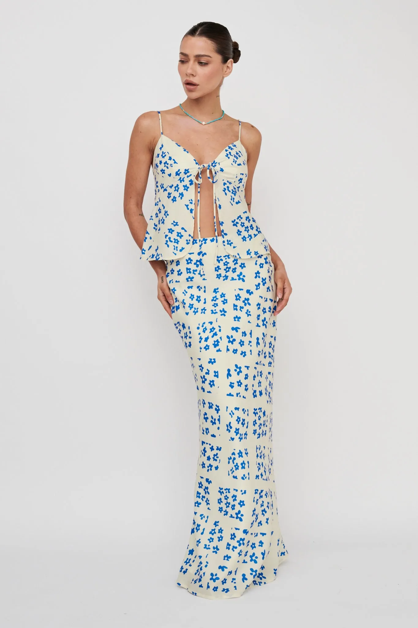 Heart & Soul Maxi Skirt Floral Cream