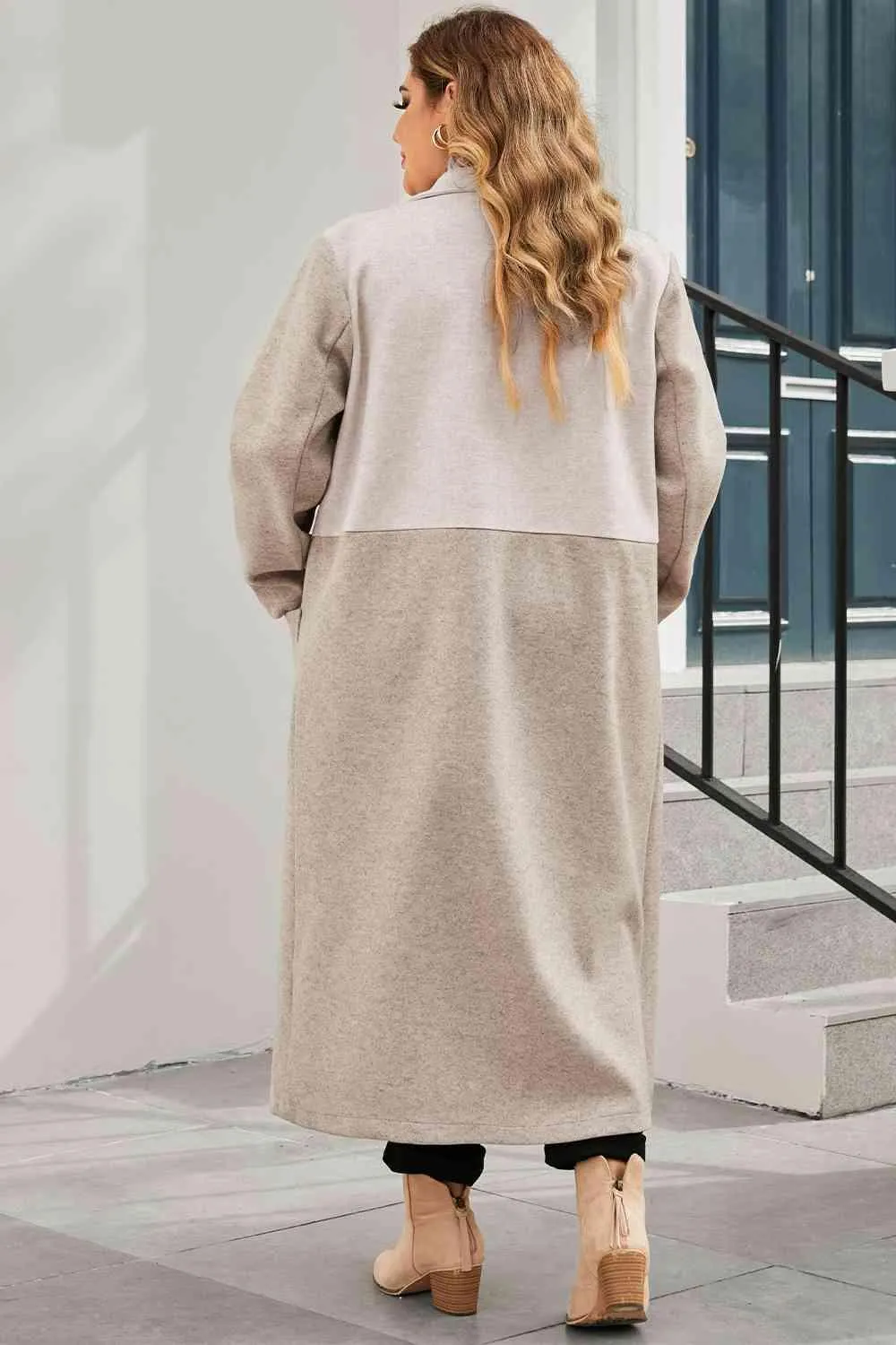 High-Grade Longline Plus Size Women's Trench Coat