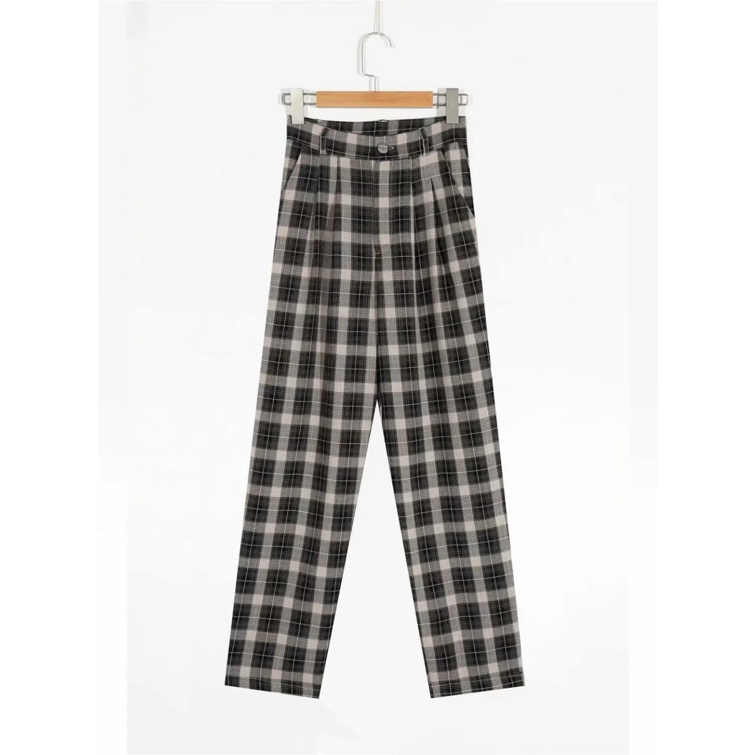 HIGH WAIST CHIC PLAID PANTS