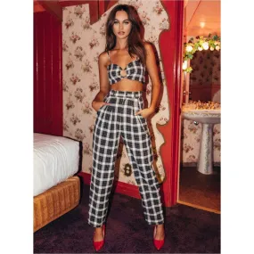 HIGH WAIST CHIC PLAID PANTS