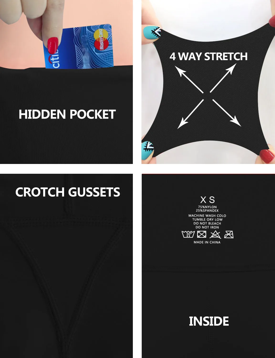 High Waist Side Pockets Gym Pants black_Gym