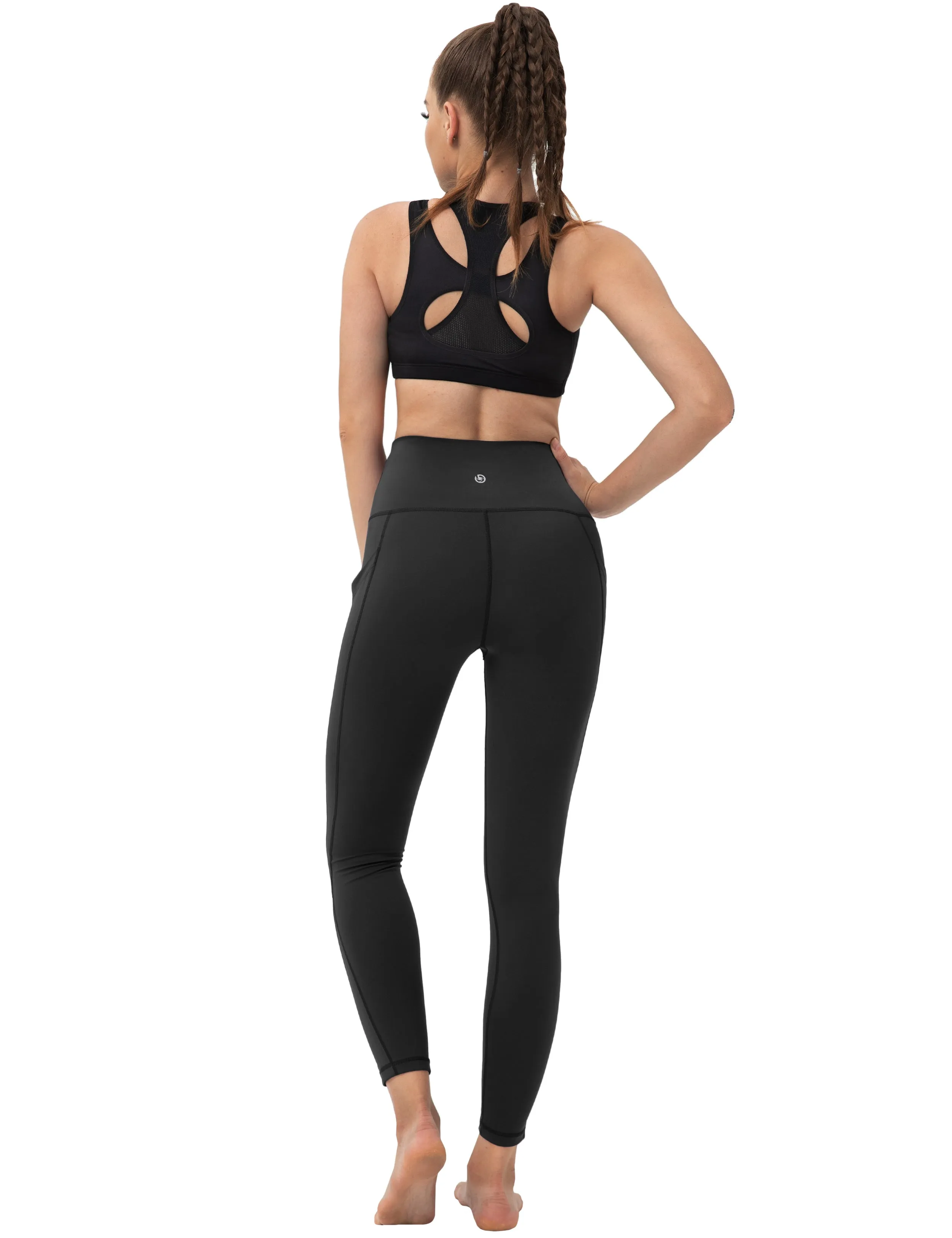High Waist Side Pockets Gym Pants black_Gym