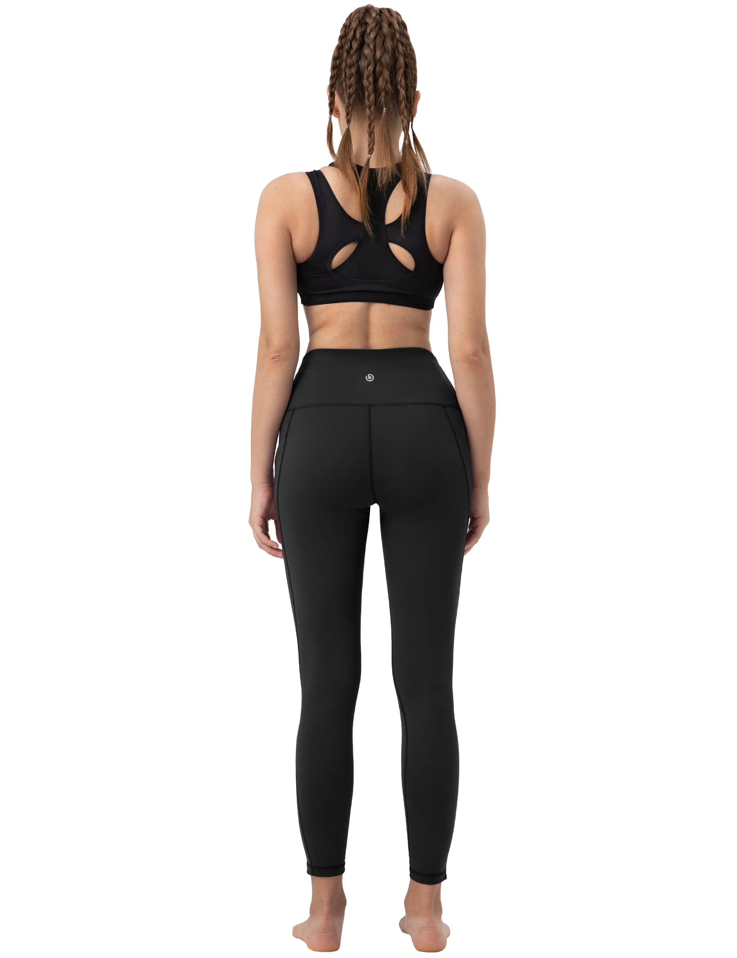 High Waist Side Pockets Gym Pants black_Gym