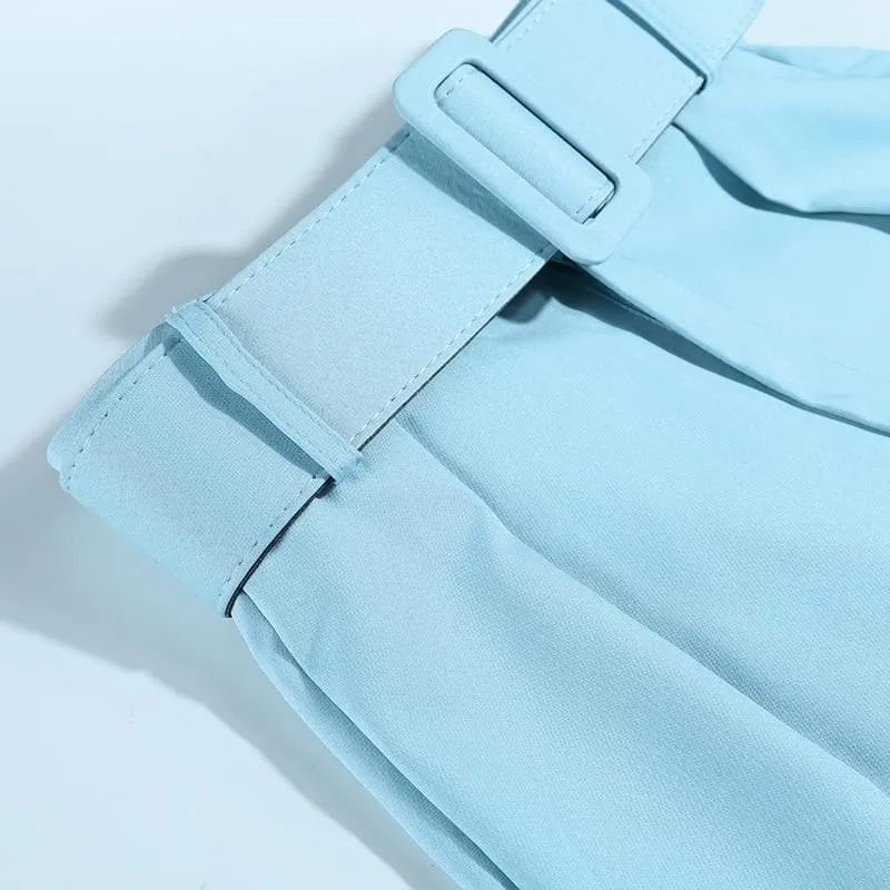 High Waist Slim Fit Pencil Pants With Belt