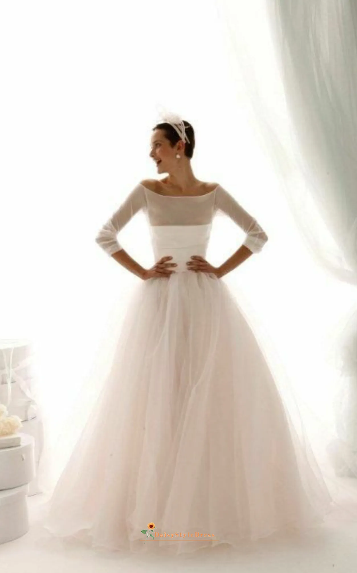 Illusion Sleeve Wedding Dress