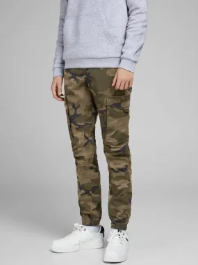Jack & Jones JPSTPAUL Boys Cargo Pants -OLIVE CAMO