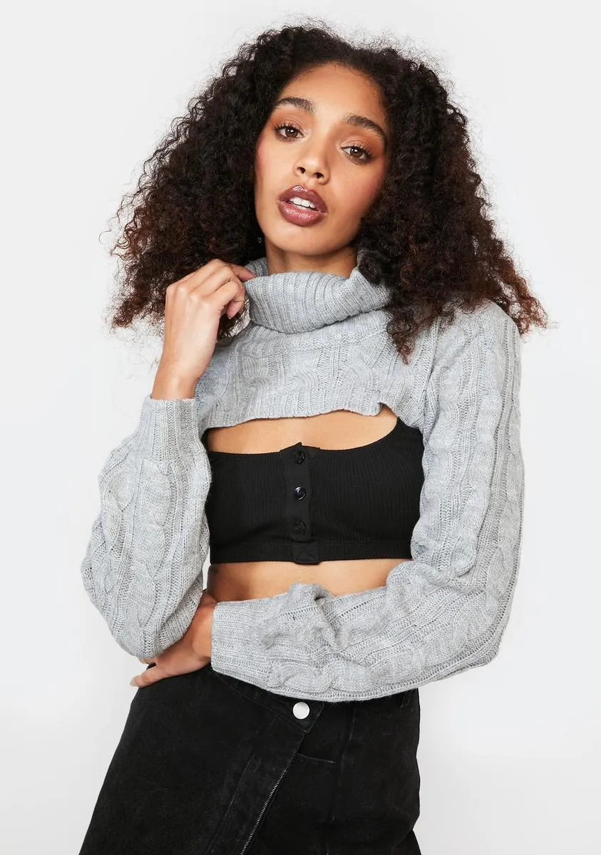 Just Too Cute Knit Shrug Top