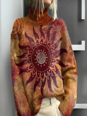 Katniss™ Tribal Knit Sweater Turtleneck