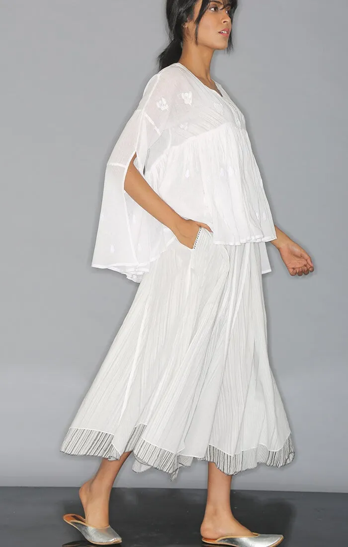 Kedia Top - White with skirt