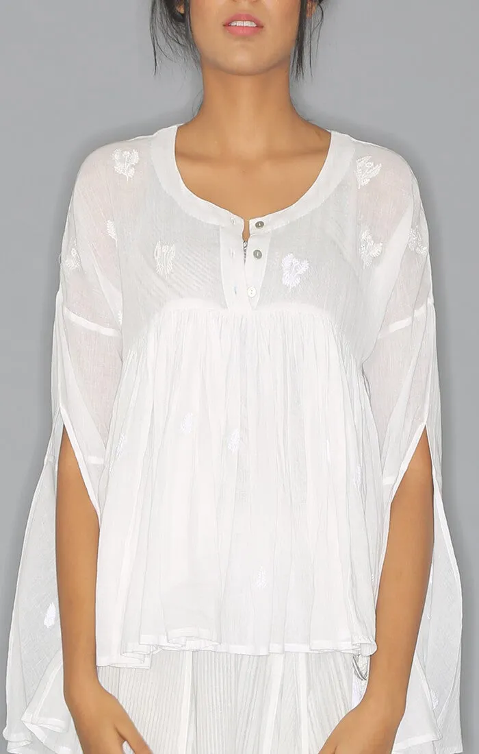 Kedia Top - White with skirt