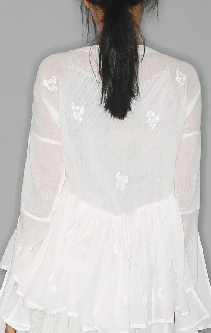 Kedia Top - White with skirt