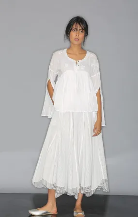 Kedia Top - White with skirt