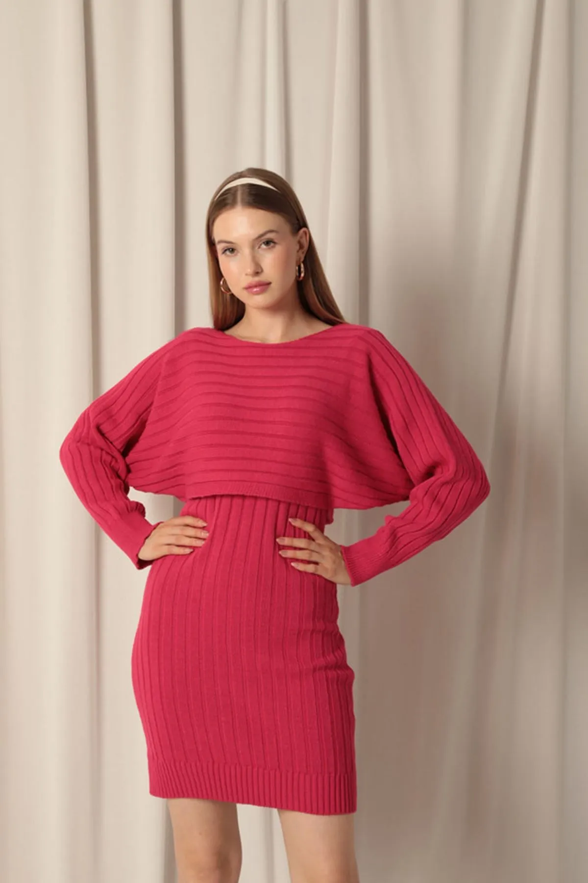 KKT Knitwear Fabric Sweater Dress Navy Blue Suit - Kaufbeuren