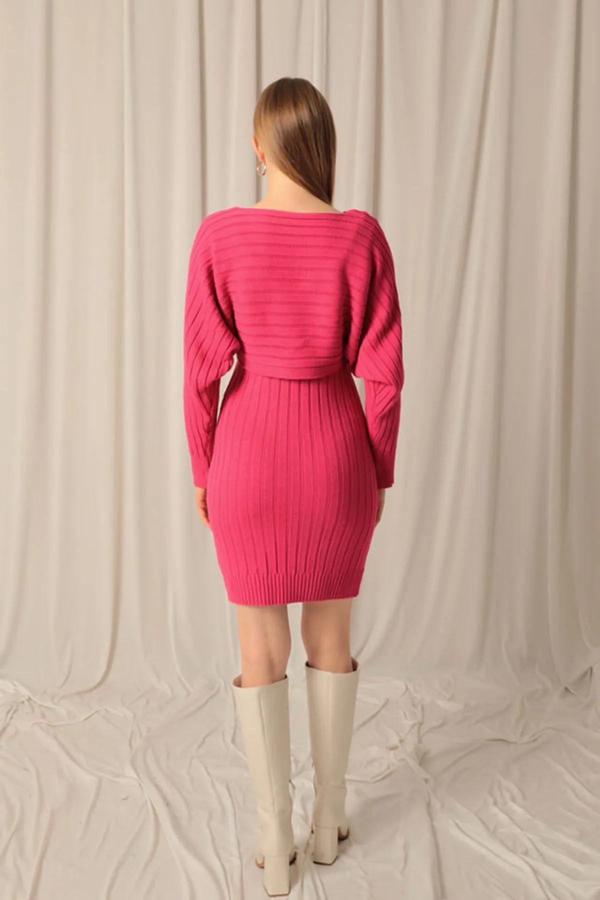 KKT Knitwear Fabric Sweater Dress Navy Blue Suit - Kaufbeuren