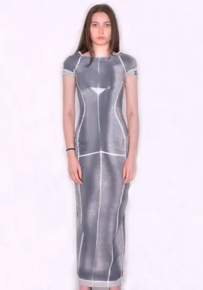 KNWLS SS24-RAZLDR0WASHG RAZE LONG DRESS WASHED GREY