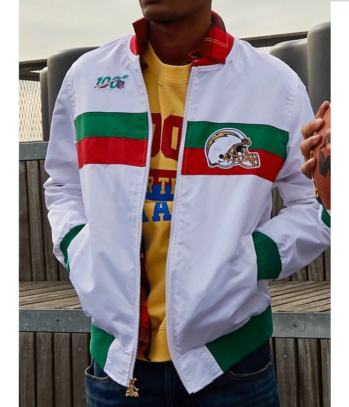 LA Chargers Mexico 2019 White Satin Jacket