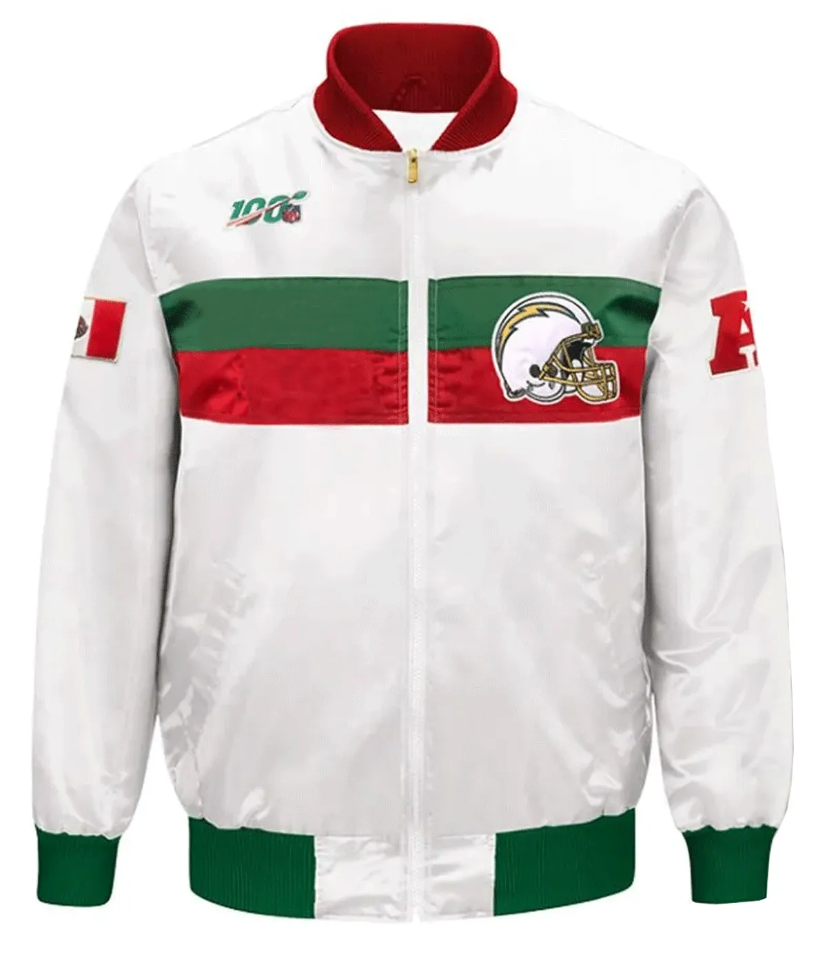 LA Chargers Mexico 2019 White Satin Jacket