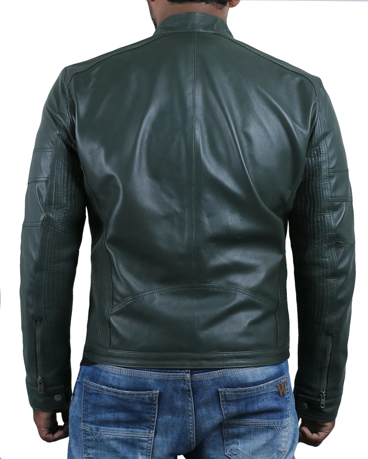 Leather Jackets Hub Mens Genuine Lambskin Leather Jacket (Black, Racer Jacket) - 1501476