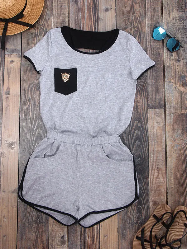 Leisure Back Hollow Out Top&Short