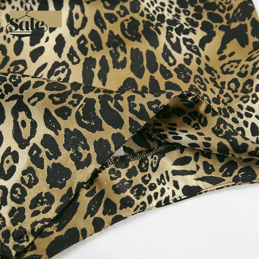 Leopard Print Flowing Maxi Skirt
