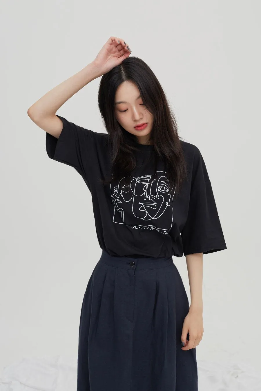 Linen Maxi Flare Skirt CM6