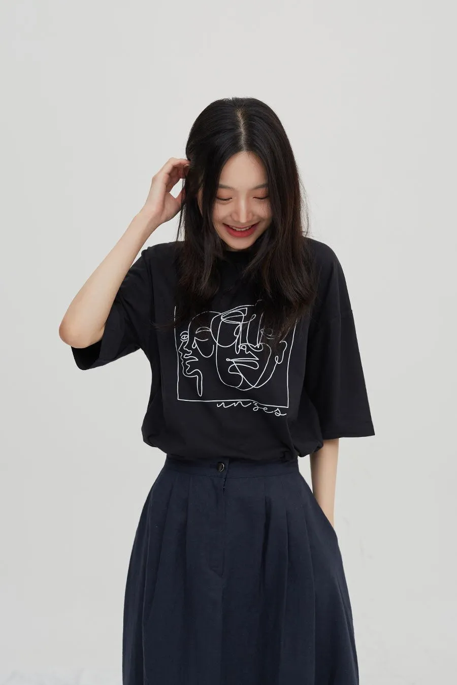 Linen Maxi Flare Skirt CM6