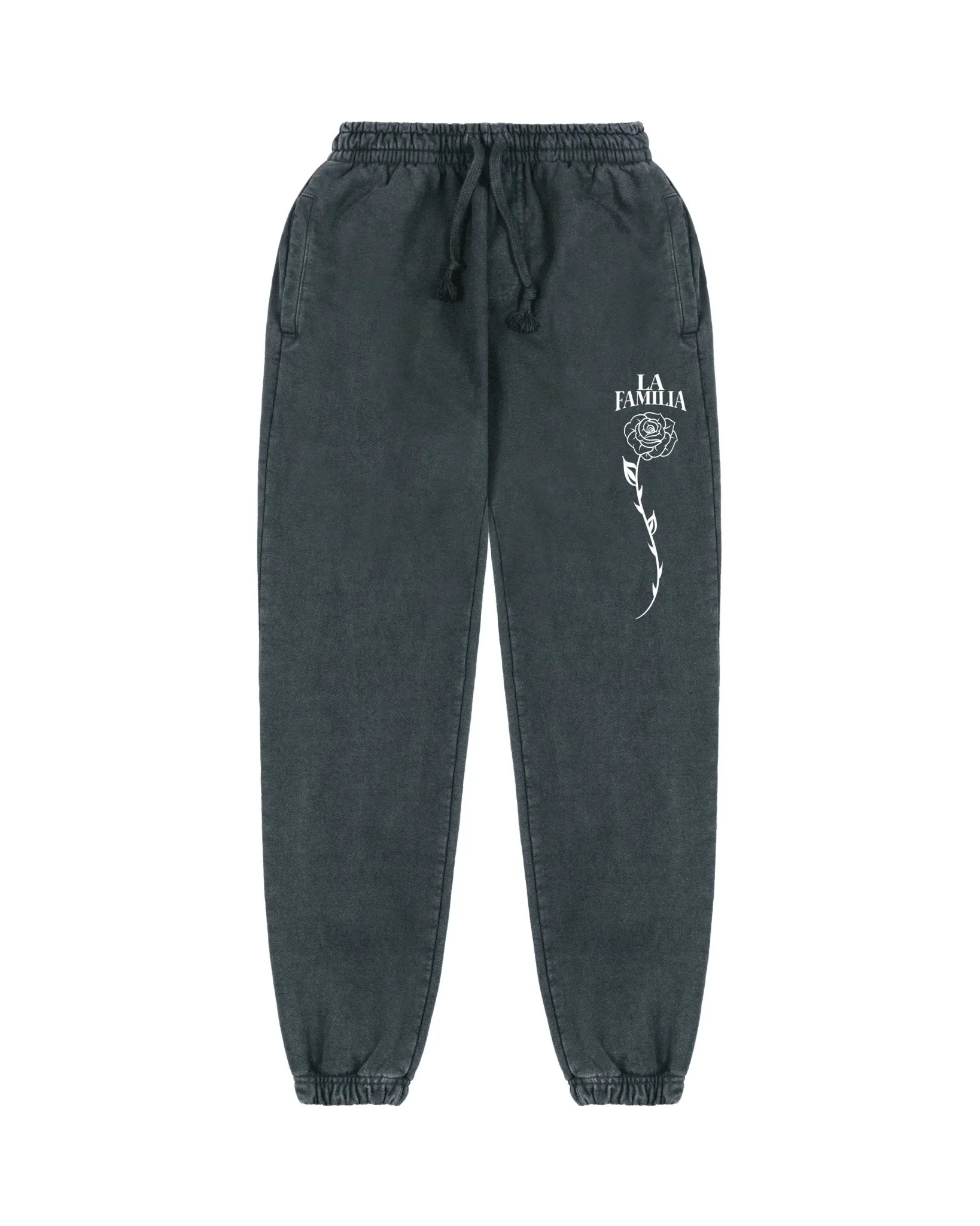 LONG ROSE EMBROIDERED HEAVYWEIGHT SWEATPANT