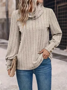Make Me Warm Cowl Turtleneck Long Sleeve Top