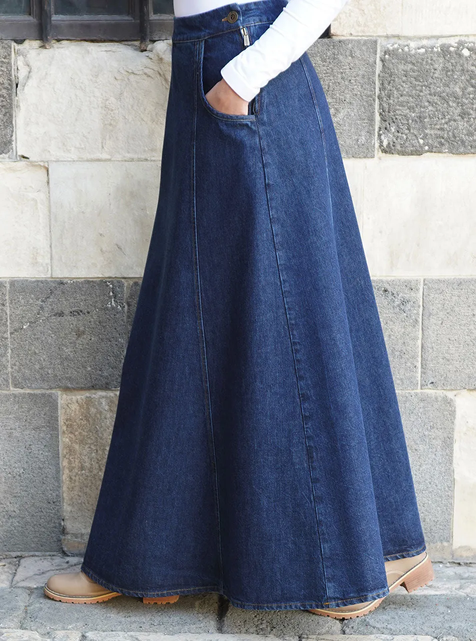 Marina Denim Maxi Skirt